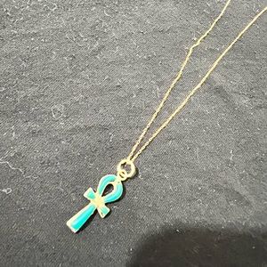 18k gold necklace with Egyptian ankh key